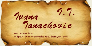 Ivana Tanacković vizit kartica